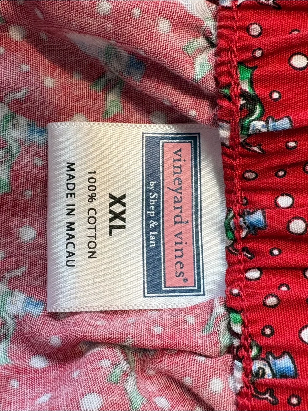 Vineyard Vines Red Holiday Micro-Print Boxer Shorts